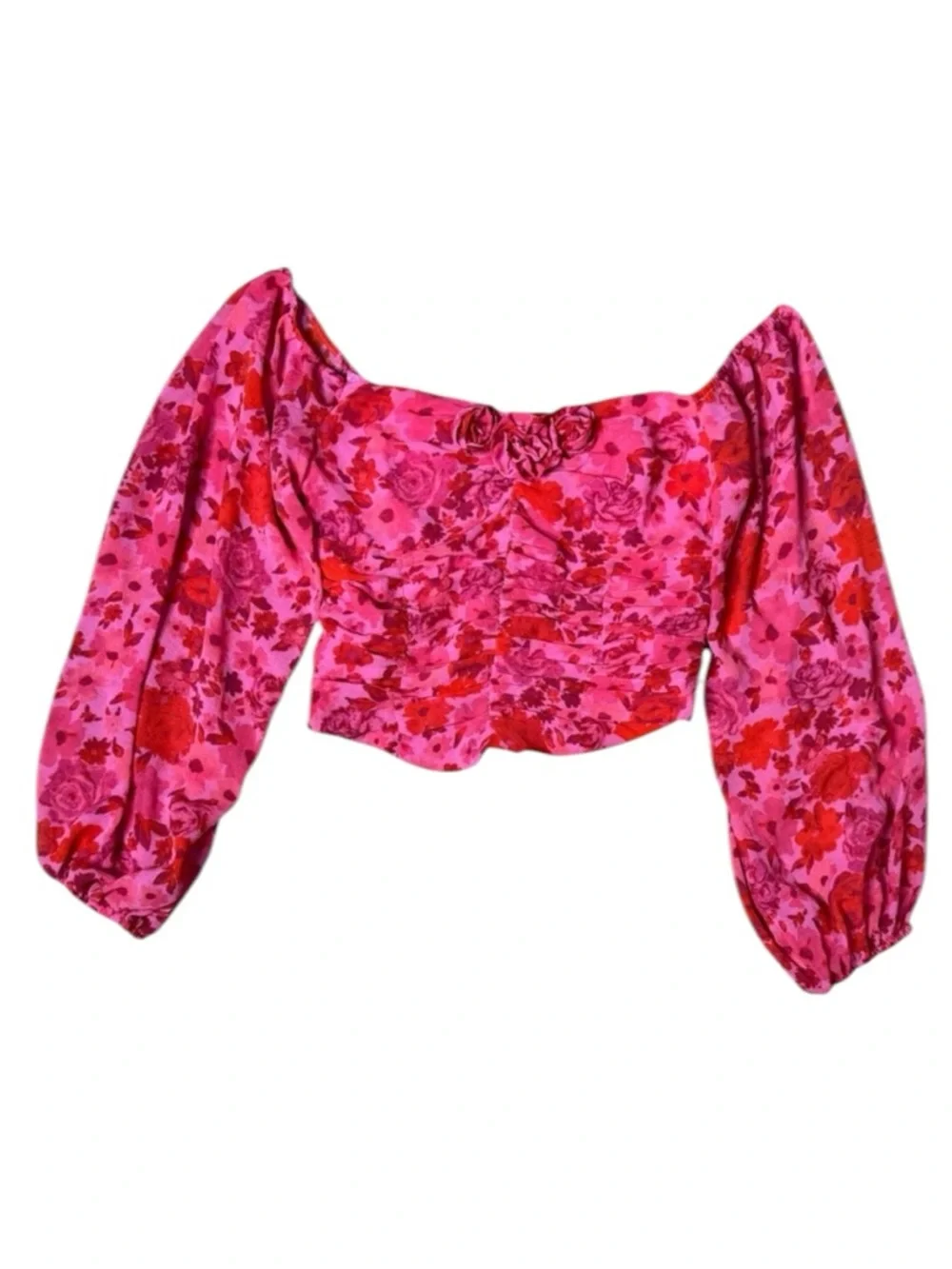 Free People Oh Lala Floral Rosette Top size XS